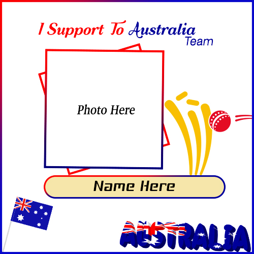 Icc World Cup 2019 Support Team Australia Photo Frame With Name Icc World Cup 2019 Support Team Australia Photo Frame With Name